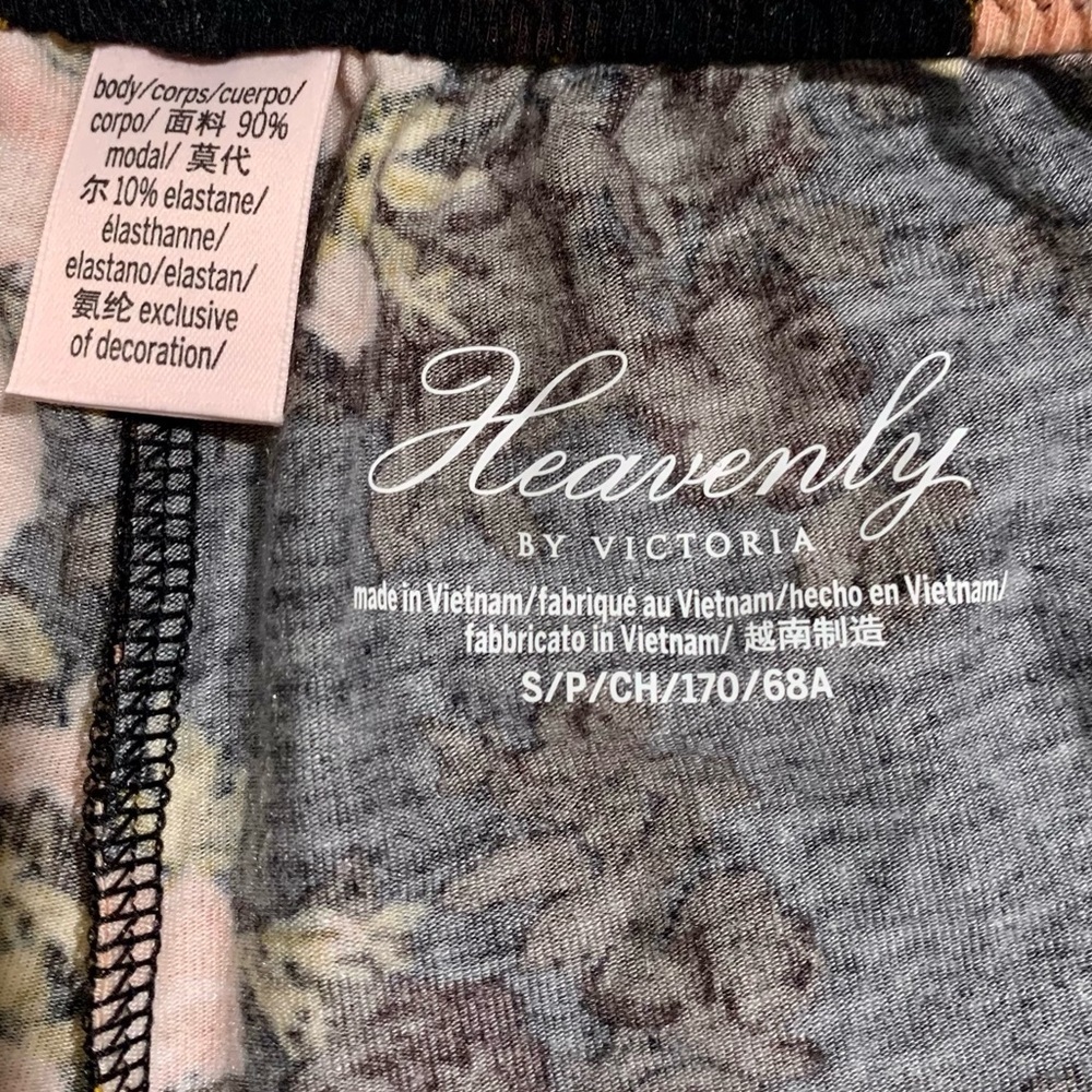 🌹 VS Black Pink Roses Floral Print Heavenly Supersoft Modal Lace Cami Short Set - Picture 10 of 12
